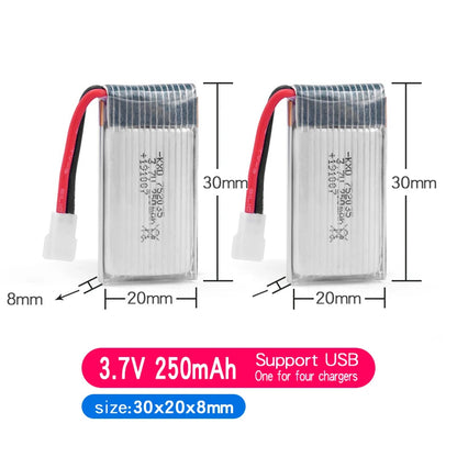 3.7V 160mAh 250mAh 300mAh 500mAh RC Palne Rechargeable lipo Battery for Remote Control FX620 FX820 F22 SU57 Mige530 Airplanes