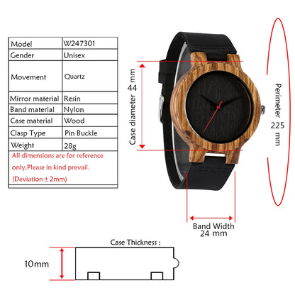 Natural Bamboo Wood Watch for Men