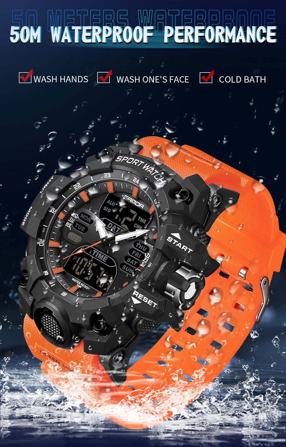 Simple Night Waterproof Sports Electronic Watch