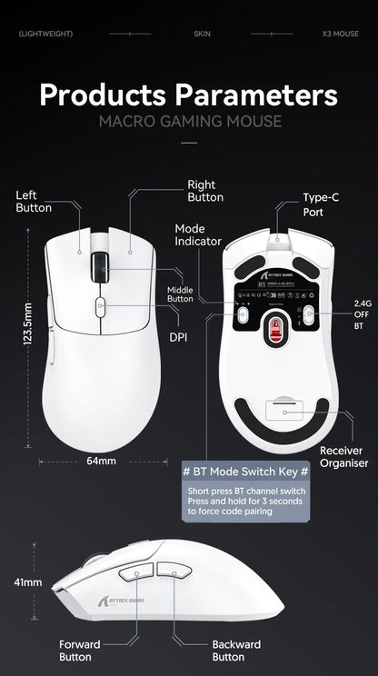 Attack Shark R1 Wireless Gamer Mouse