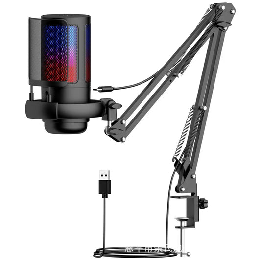 USB Condenser Microphone With Metal Boom Stand