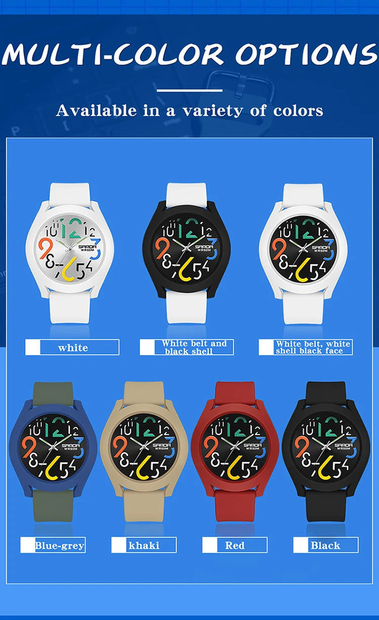 Sanda Men'S Watch Silicone Strap