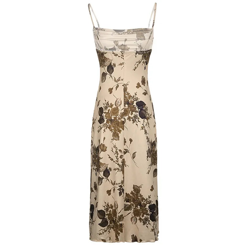 Floral Sleeveless Backless Women's Dress