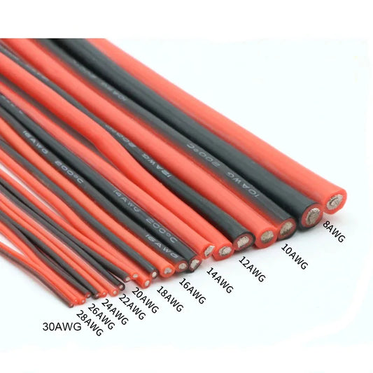 8/10/12/14/16/18/20/22/24/26/28/30awg super soft flexible factory made electric copper silicone wire cable for RC Hobby Model