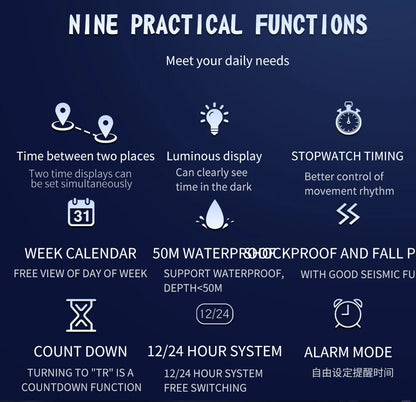 Simple Night Waterproof Sports Electronic Watch