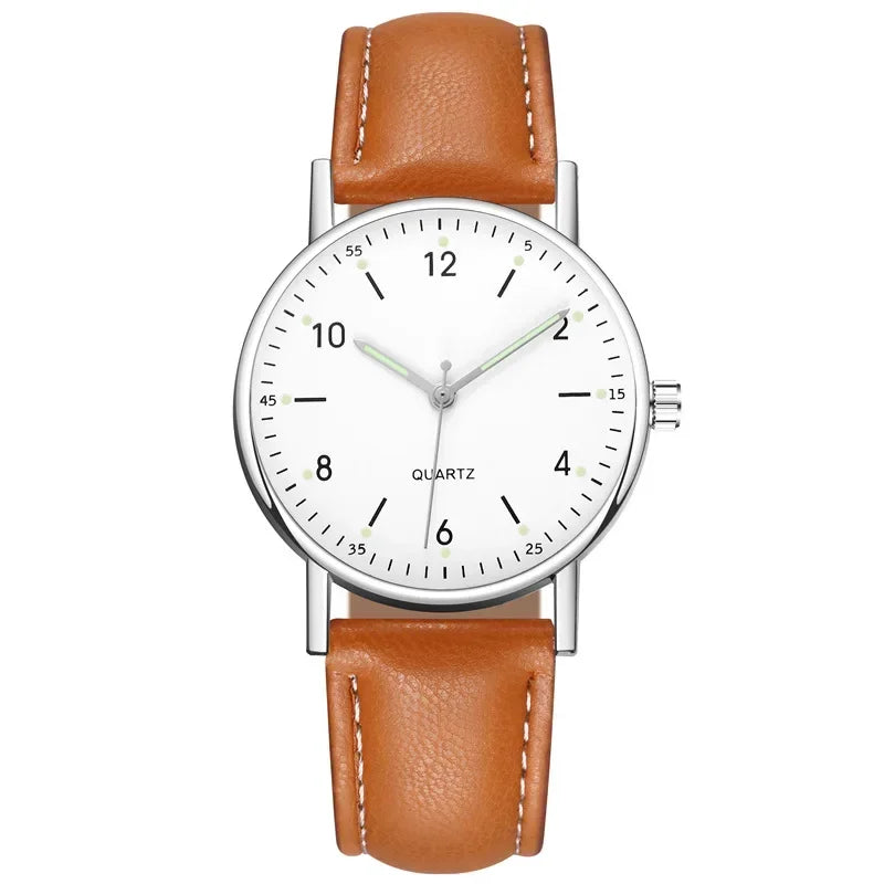 Number Strap Minimal Round Dial Watch