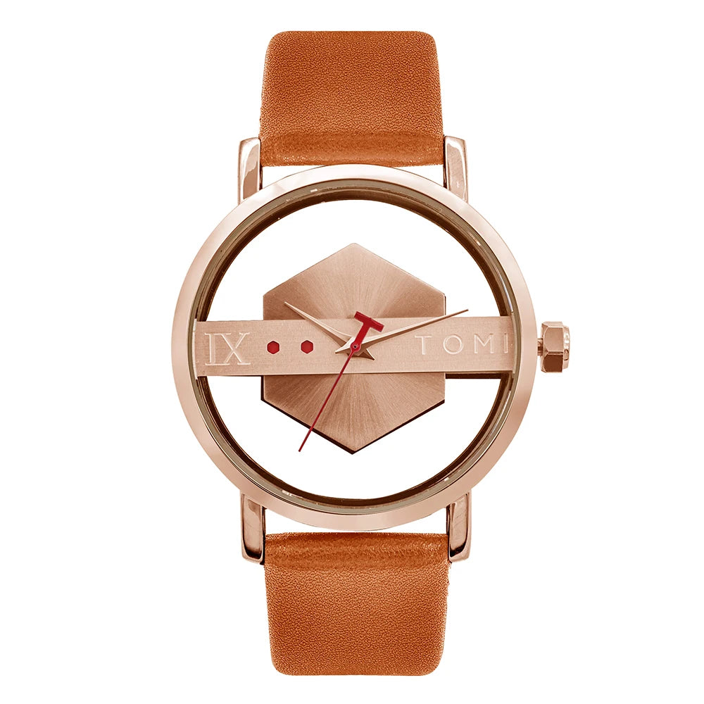 TOMI Fashionable and Minimalist Men's Leather Watch Strap