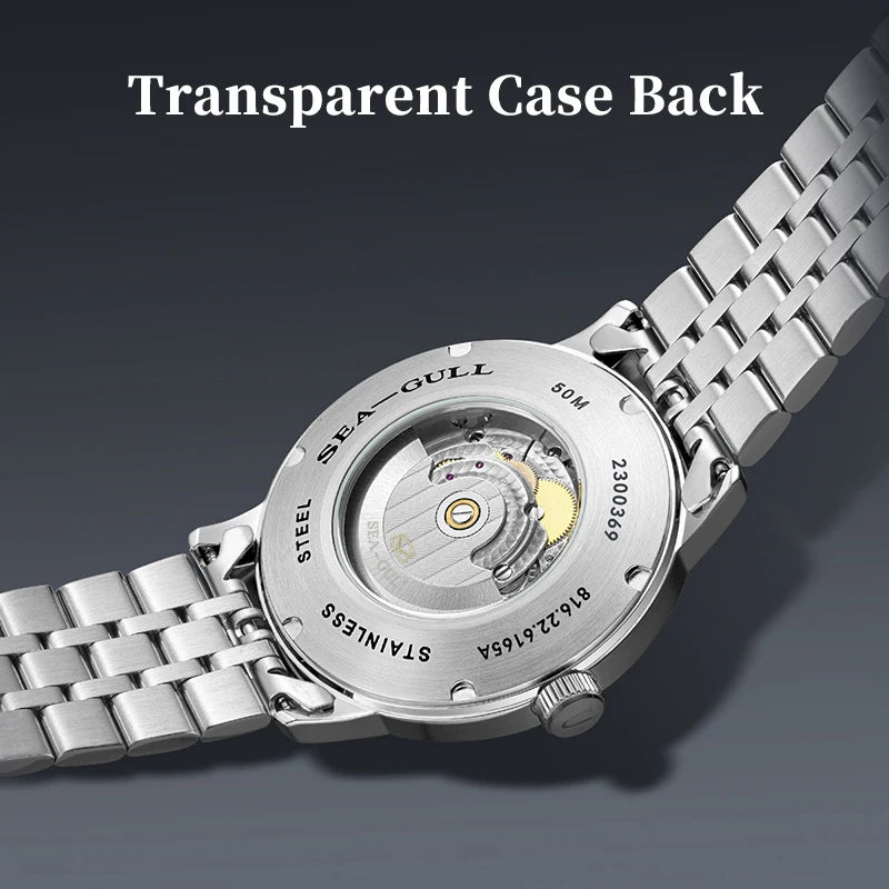 Seagull Design Date Stainless Steel Watch