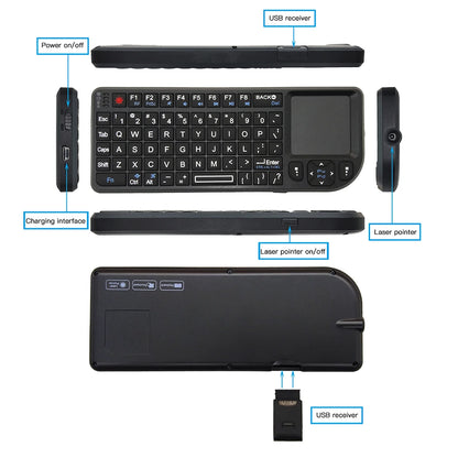 Wireless Keyboard Handheld With Touchpad Mouse