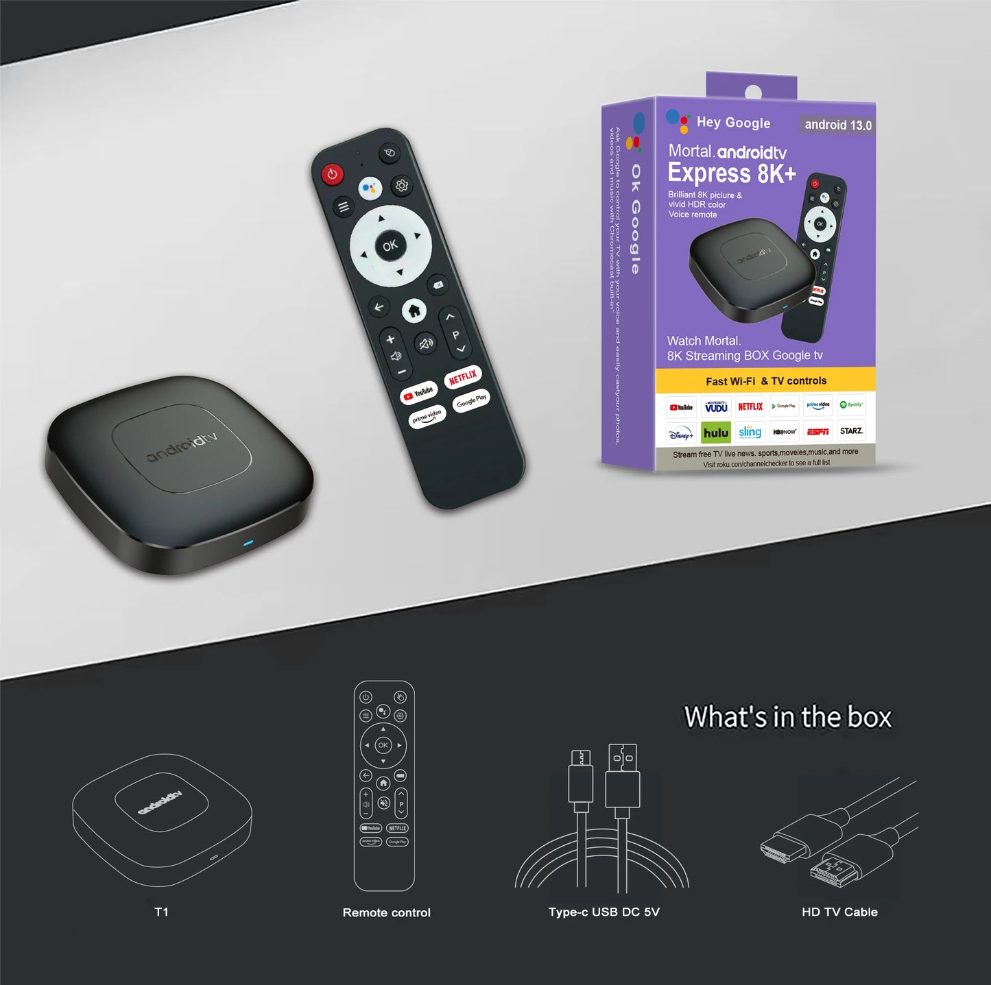 Mortal T1 Smart Android13 TV Box