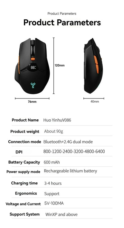 Semi-Dark Wireless Bluetooth Mouse