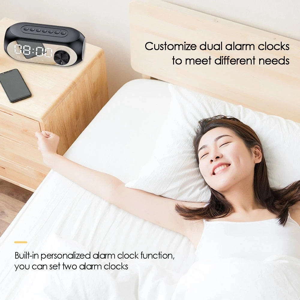 Alarm Clock Radio FM Bluetooth Speaker