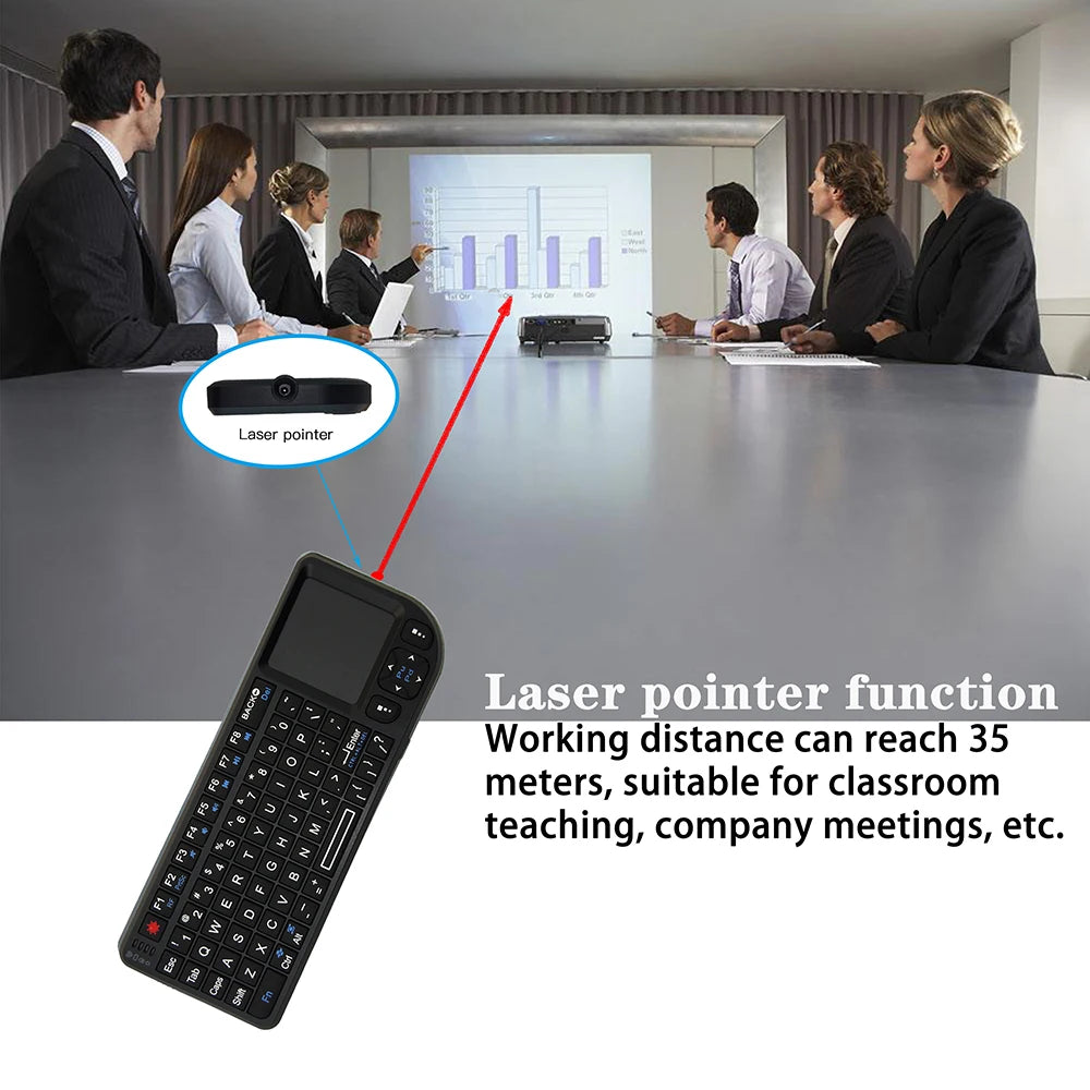 Wireless Keyboard Handheld With Touchpad Mouse
