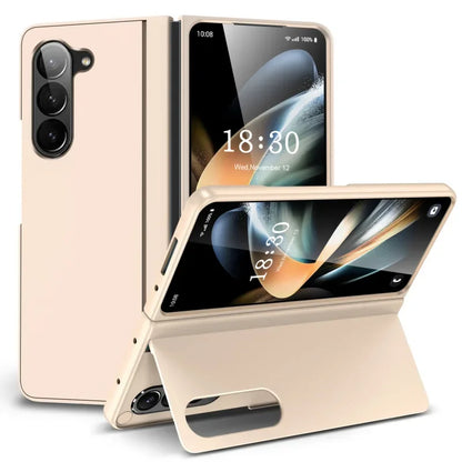Built-in Magnetic Bracket Hybrid PC Phone Case for Samsung Galaxy Z Fold 7 ZFold 6 5 4 3 5G Shockproof Bumper Protective Cover