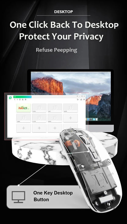 Transparent Magnetic Triple Mode Wireless Mouse