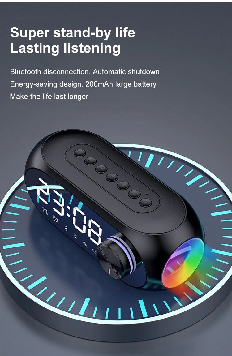 Alarm Clock Radio FM Bluetooth Speaker
