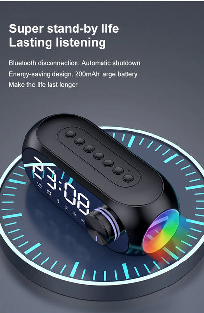 Alarm Clock Radio FM Bluetooth Speaker
