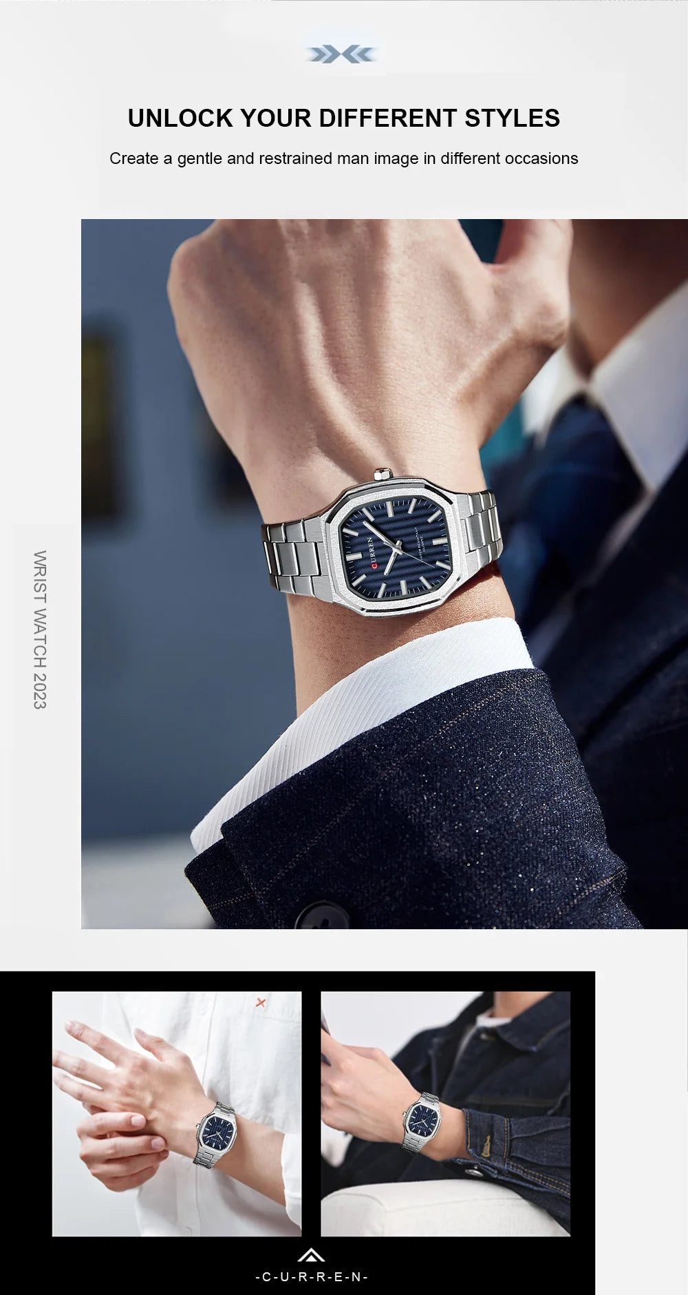 CURREN Luxury Business Square Watch