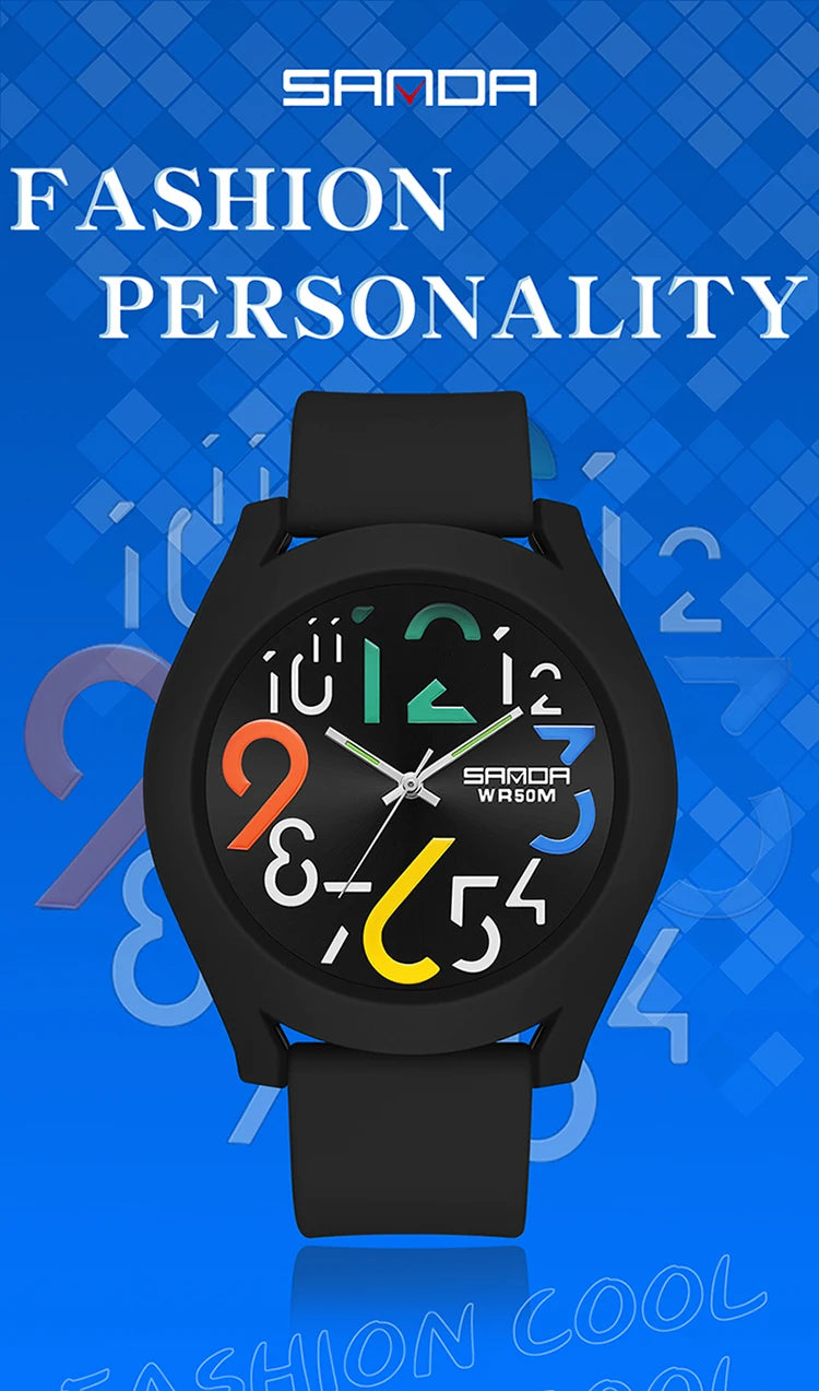 Sanda Men'S Watch Silicone Strap