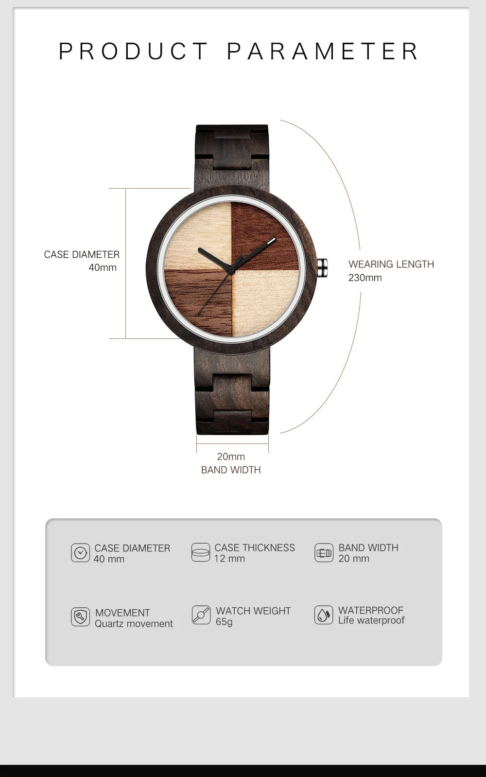 Casual Quartz Wooden Watch
