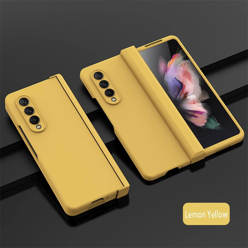 Ultra Thin Folding Shockproof Case For Samsung Galaxy Z Fold 4 6 Fold4 Fold3 Fold 5 360 Full Protection Candy Color Hard Cover