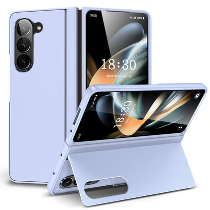 Built-in Magnetic Bracket Hybrid PC Phone Case for Samsung Galaxy Z Fold 7 ZFold 6 5 4 3 5G Shockproof Bumper Protective Cover