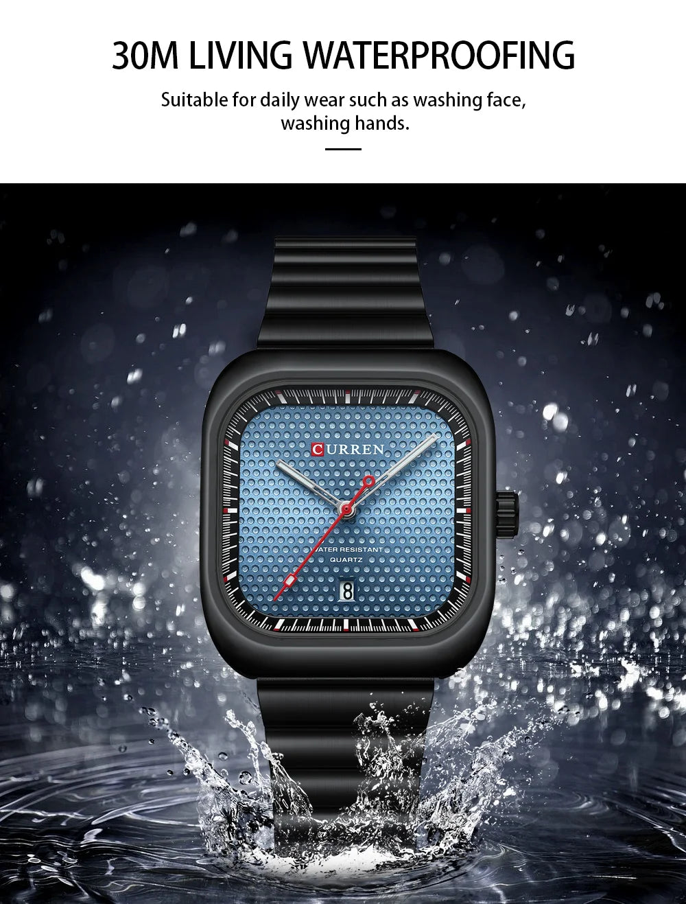 CURREN Simple Business Square Quartz Watch