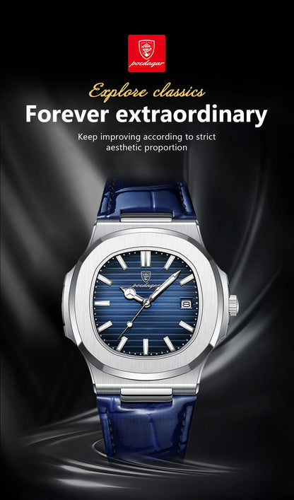POEDAGAR Top Luxury Square Men Watch
