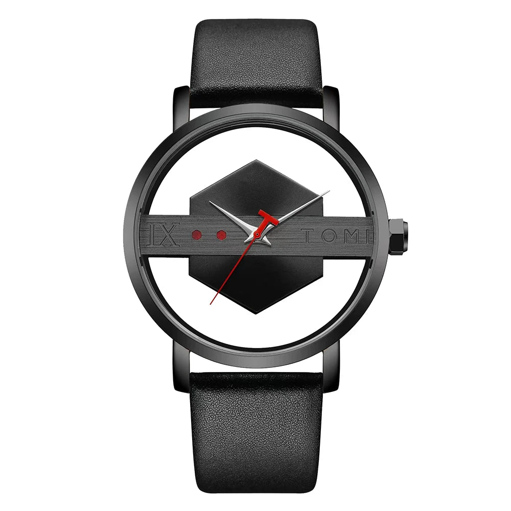 TOMI Fashionable and Minimalist Men's Leather Watch Strap