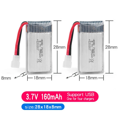 3.7V 160mAh 250mAh 300mAh 500mAh RC Palne Rechargeable lipo Battery for Remote Control FX620 FX820 F22 SU57 Mige530 Airplanes