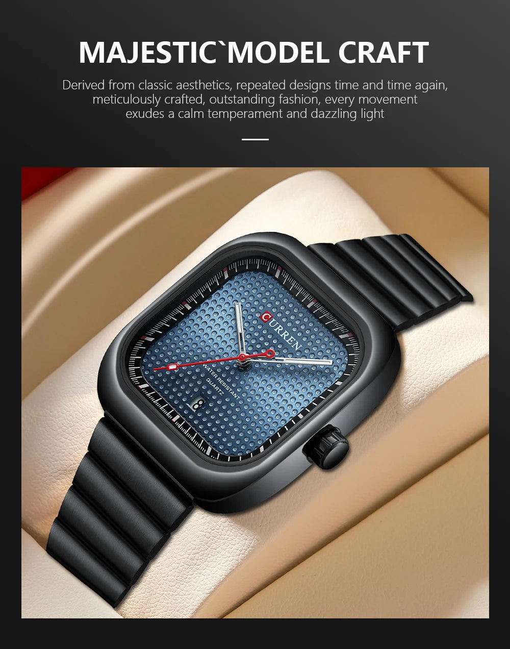 CURREN Simple Business Square Quartz Watch