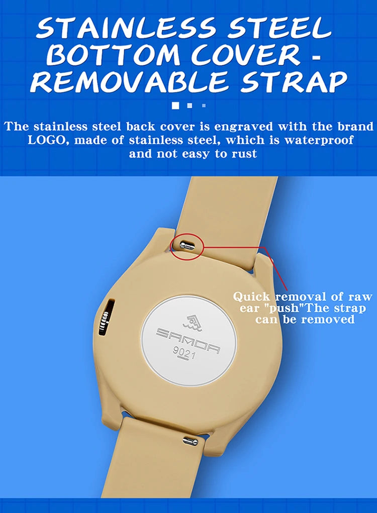 Sanda Men'S Watch Silicone Strap