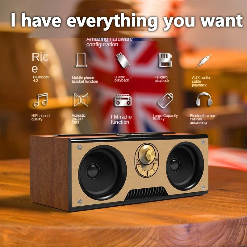Retro KM-7 Wooden Bluetooth Speaker