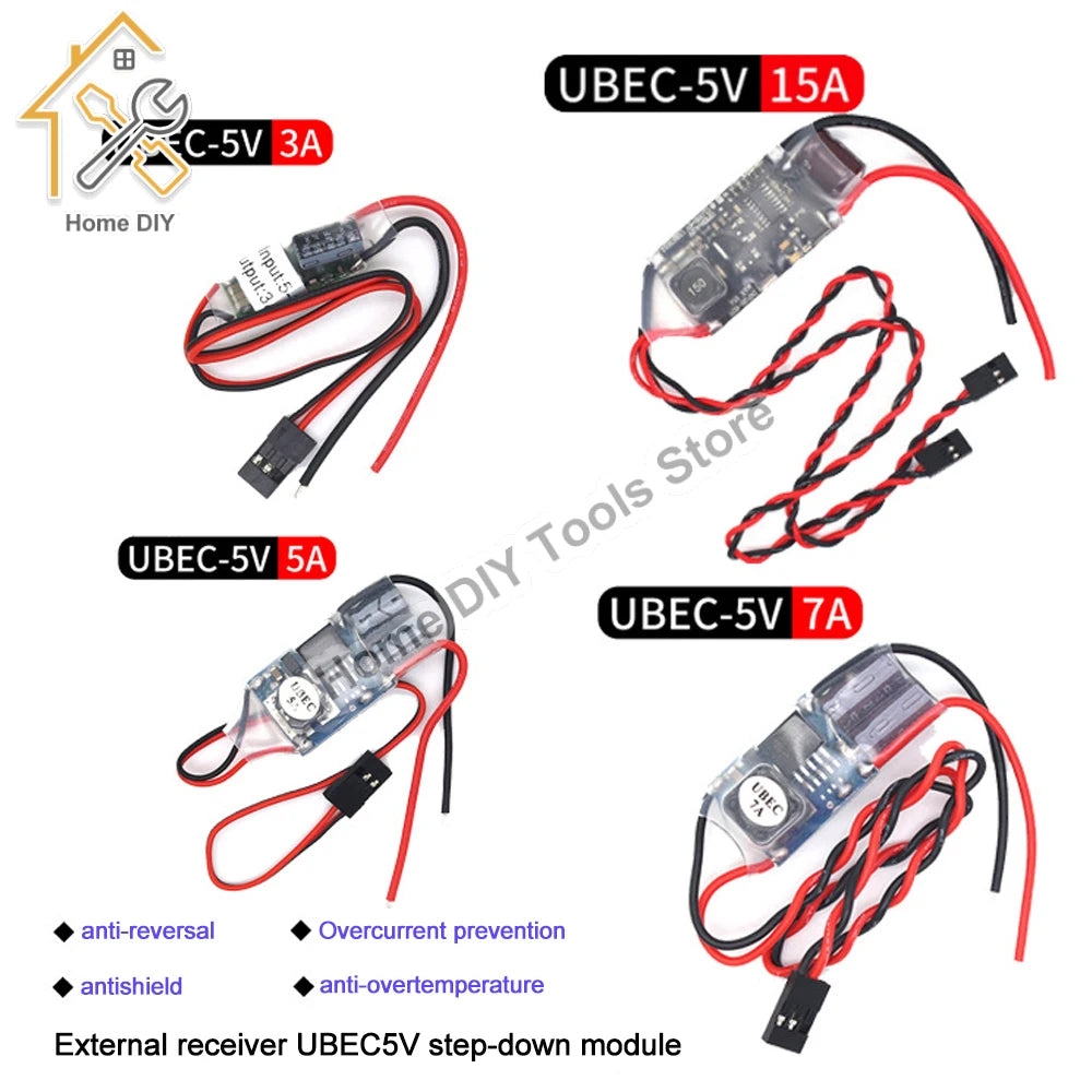UBEC 3A /5A /7A /15A Lowest RF Noise BEC Full Shielding Antijamming Switching Regulator for RC quadcopter Multicopter