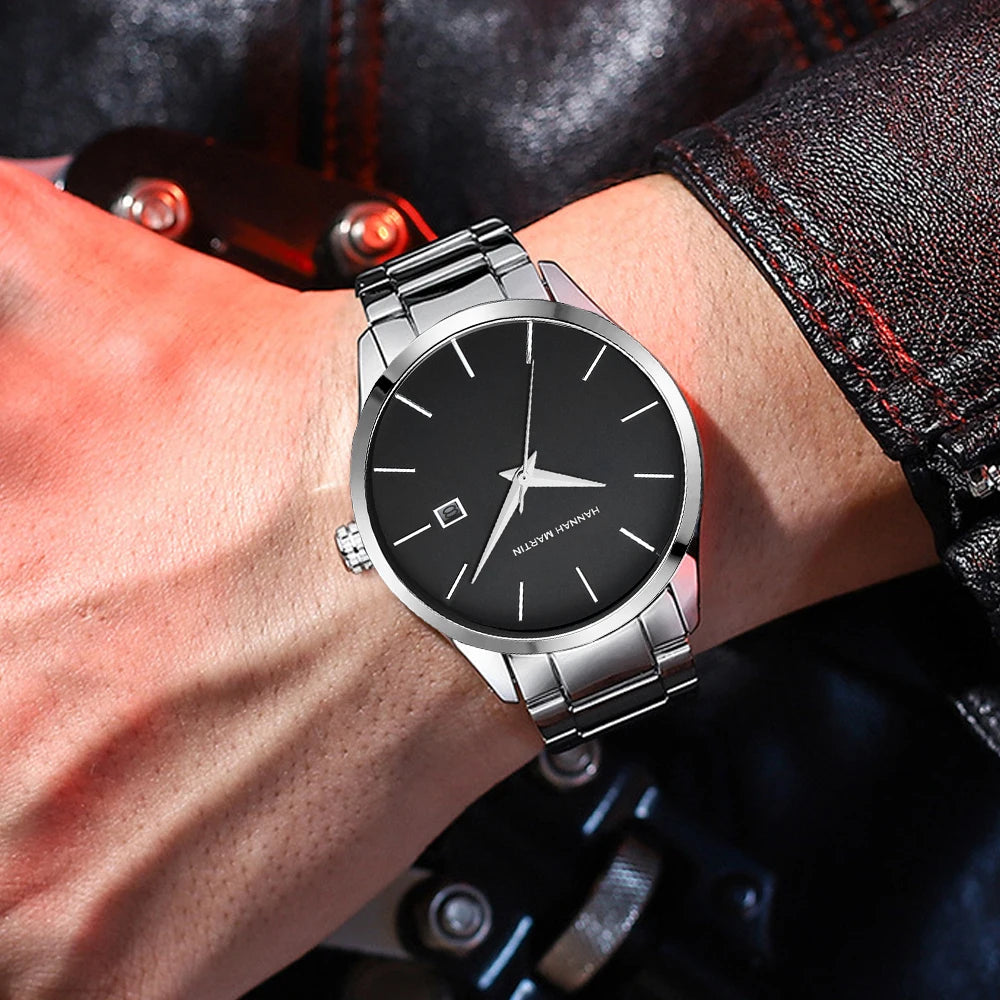 Hannah Martin Calendar Stainless Steel Quartz Watch