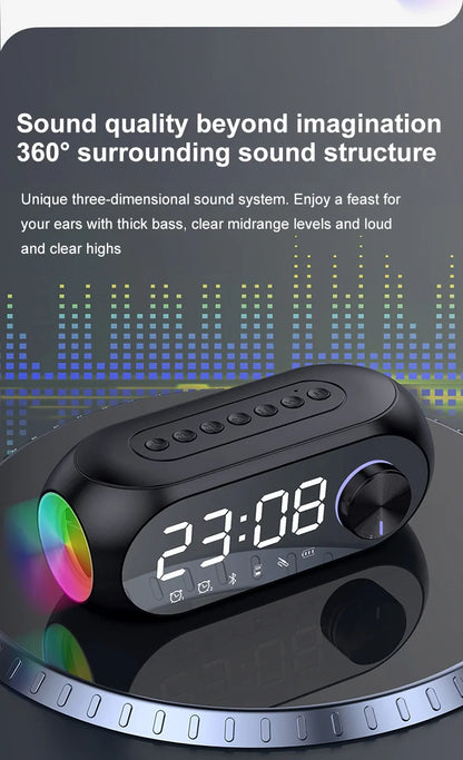 Alarm Clock Radio FM Bluetooth Speaker