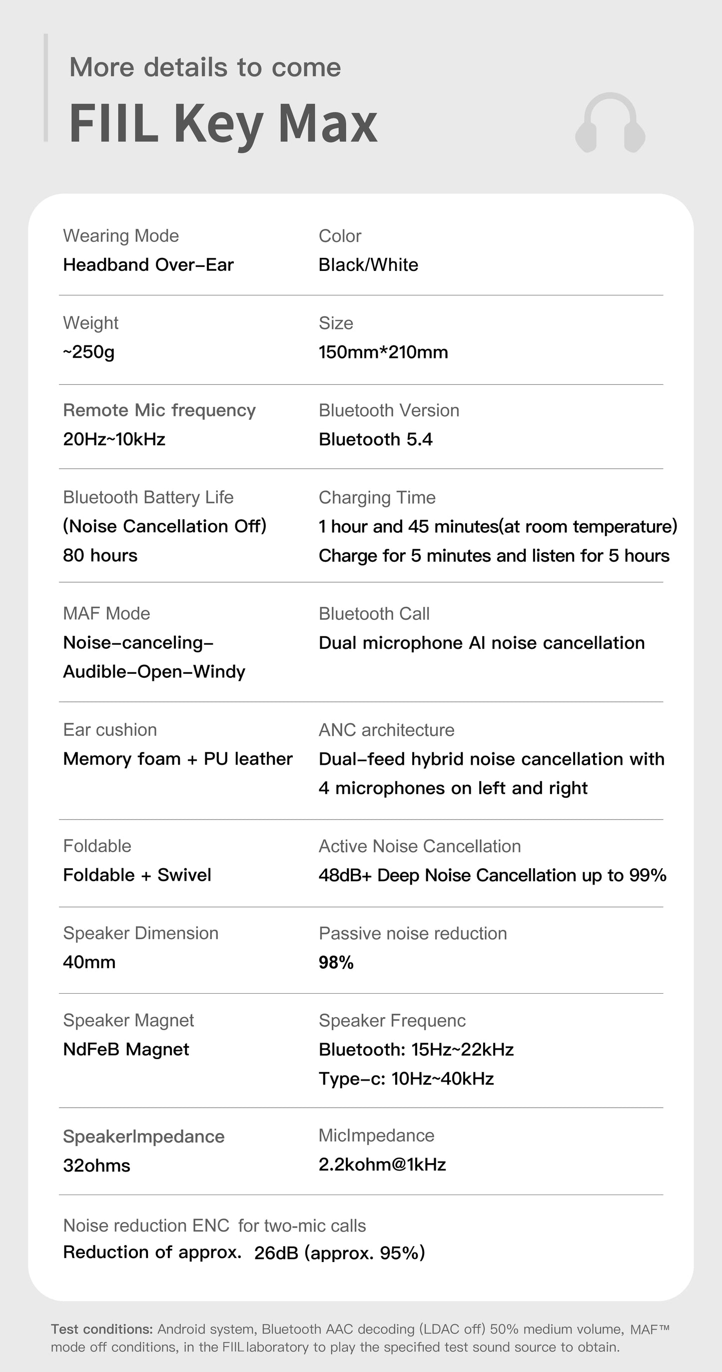 FIlL Key Max Hl-FI Wireless ANC Headphones