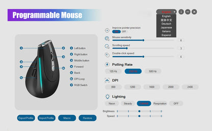 Lefon Bluetooth Vertical Mouse Wireless