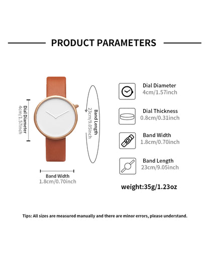 TOMI Women's Minimalist Style Leather Watch