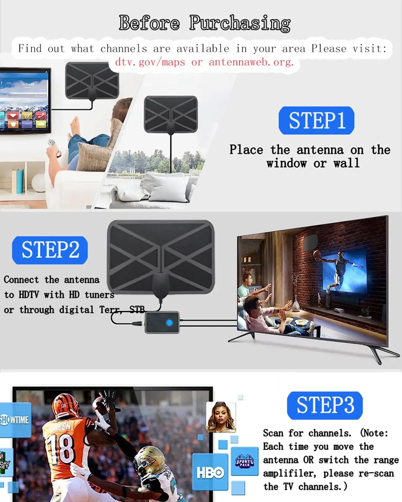Antenna Tv Digital Indoor Booster