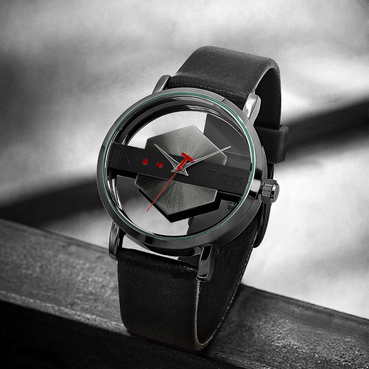 TOMI Fashionable and Minimalist Men's Leather Watch Strap