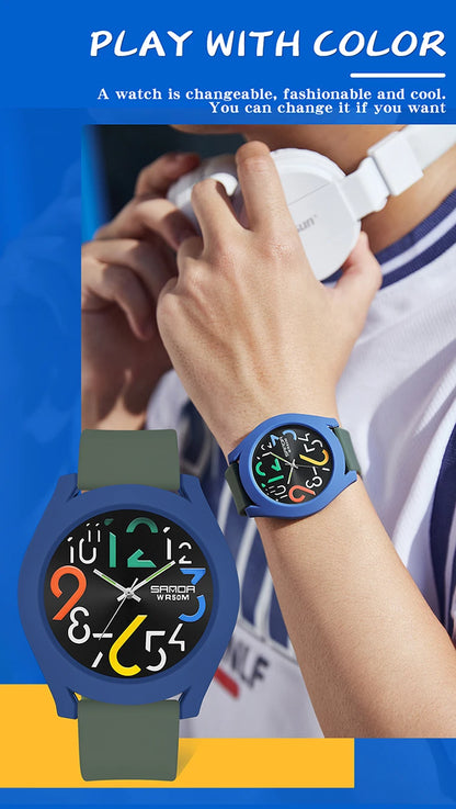 Sanda Men'S Watch Silicone Strap