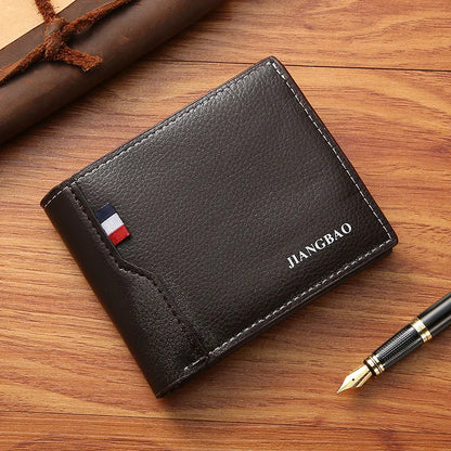 Men's Short Bifold Leather Wallet