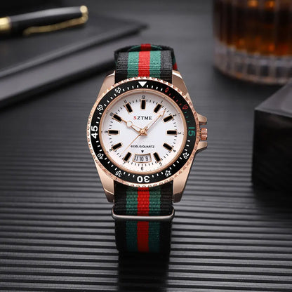 Men's nylon strap calendar watch