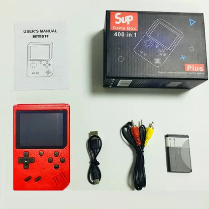 A Red Retro Children's Handheld Small Game Console