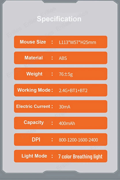 Transparent Magnetic Triple Mode Wireless Mouse