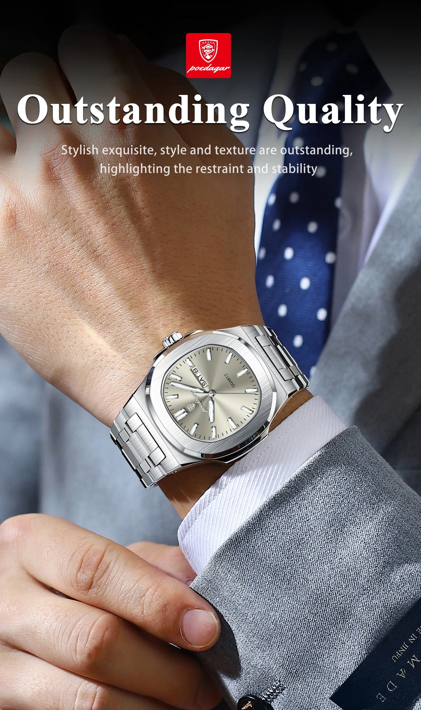 POEDAGAR Luxury Military Watch