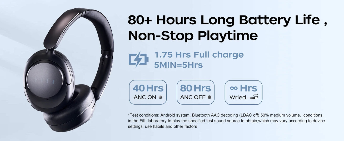 FIlL Key Max Hl-FI Wireless ANC Headphones
