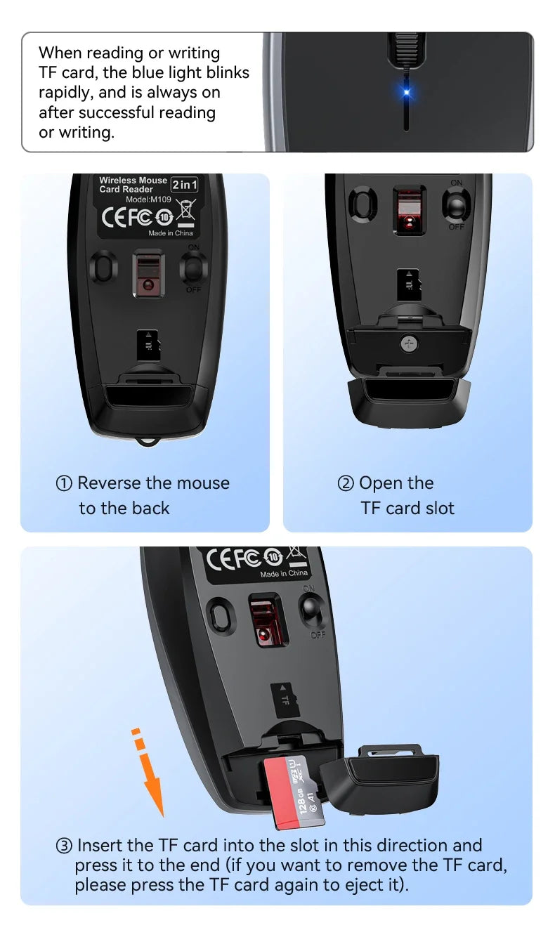 Card Reader Mini Wireless Bluetooth Mouse