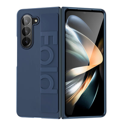 Luxury Ultra-thin Matte Silicone Wrist Strap Case For Samsung Galaxy Fold 7 6 5 4 3 5G Folding Shockproof Hard Back Cover